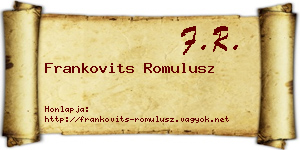 Frankovits Romulusz névjegykártya